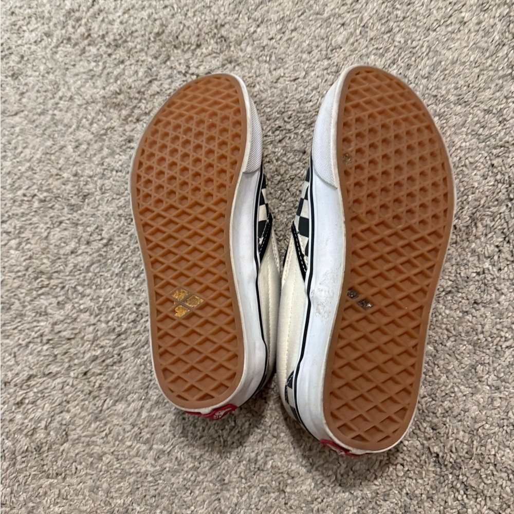 Vans Black and White Checkered Slip-On Sneakers - Picture 3 of 3